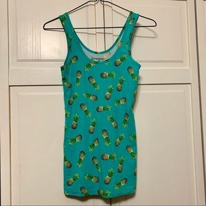 3 for $10 Teal pineapple tank